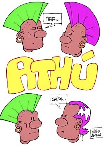 Cartoon: God bless you (medium) by Xisto Ventura tagged hair,punk,god,bless