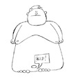 Cartoon: Amigo soterrado (small) by Xisto Ventura tagged fat,help,se