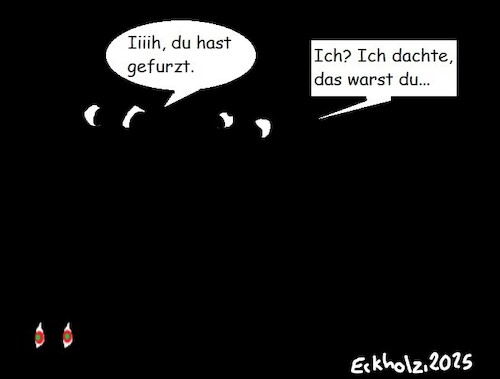 Cartoon: Du hast gefurzt... (medium) by Kritzeltonne tagged furz,gestank,ehe,monster,mann,frau,nacht,dunkelheit,unbehagen,angst,horror,grusel,schauder