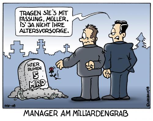 Cartoon: Das Milliardengrab (medium) by Rovey tagged manager,business,finanzen,kapitalismus,geld,,manager,business,finanzen,kapitalismus,geld,altersvorsorge,grab,tod,abschied,trauer,milliarden