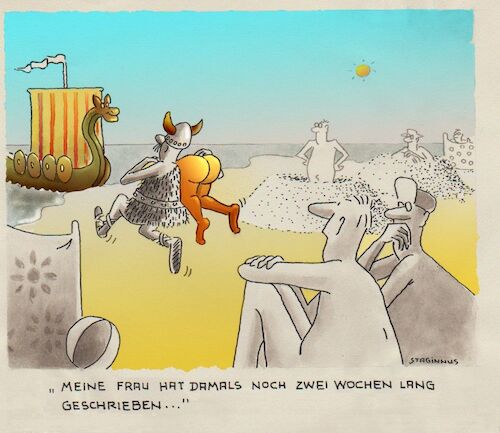 Cartoon: Strand 4 (medium) by staginnus tagged urlaub,strand