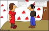 Cartoon: Lauter rote Dreiecke... (small) by Kritzelsven tagged dreiecke,rot,date,mann,frau,treffen,besuch,quatsch,nonsens