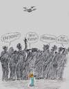 Cartoon: Drohnen gesichtet (small) by Don-al-dente tagged drohnen,hysterie,aufrüstung,russophobie,krieg,medien
