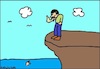 Cartoon: 1 - Ohne Worte (small) by Kritzelhonk tagged winken,ertrinken,notfall,not,mann,gesellschaft,ignoranz,gleichgültigkeit
