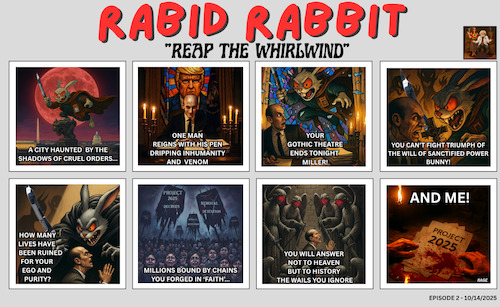 Cartoon: RABID RABBIT (medium) by JimElliot51 tagged bullies,villains,liars,beware
