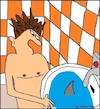 Cartoon: Ohne Worte (small) by SK1978 tagged hai,waschbecken,horror,grusel,schauder,nonsens,mann