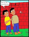 Cartoon: Was für ein Mauerblümchen... (small) by Hoschie1978 tagged männer,sprache,mauerblümchen,allegorie,sinnbild