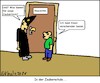 Cartoon: In der Zauberschule... (small) by Moppel tagged zauberschule,zauberer,magier,mann,junge,anwärter,eleve,internat,schule,lehrling,zaubertrick