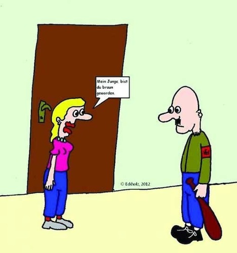 Cartoon: Braun... (medium) by Mr Speck tagged nazi,braun,fascho,rechtsextremismus,mutter,sohn,gesellschaft