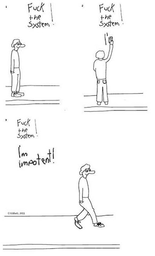 Cartoon: F.t.S. (medium) by Mr Speck tagged spiesser,fts,gesellschaft,graffity,wandschmiererei,ignoranz,gleichgültigkeit