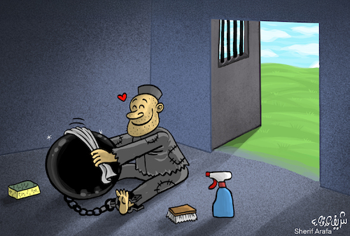 Cartoon: comfort zone (medium) by Sherif Arafa tagged comfort,zone,comfort,zone