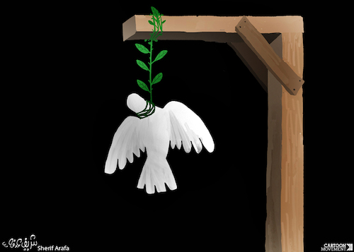 Cartoon: Peace (medium) by Sherif Arafa tagged peace,peace,dove,gallows