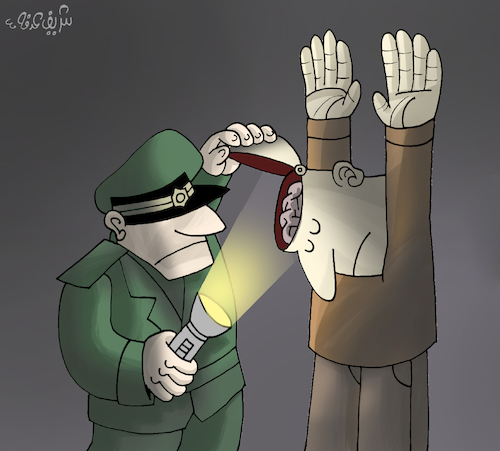 Cartoon: Security check (medium) by Sherif Arafa tagged security,check,security,check