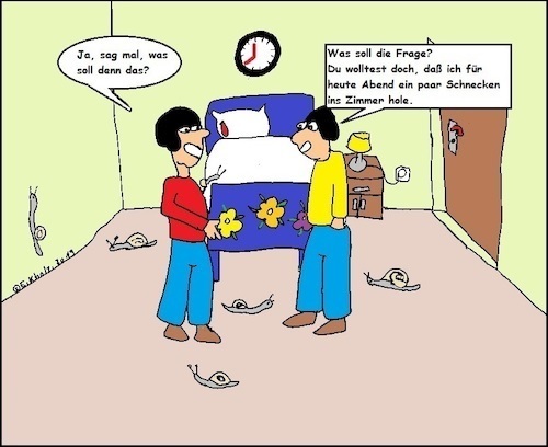 Cartoon: Schnecken... (medium) by SMK1978 tagged schnecken,missverständnis,jungen,mädchen,internat,schule,gesellschaft