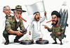Cartoon: Attempt to Entangle the Gulf (small) by Reda Hafez tagged war,isreal,usa,iran,gulf