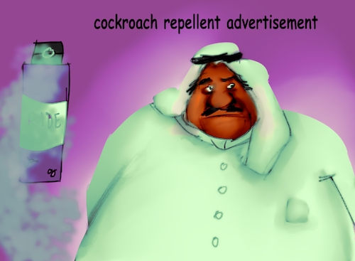 Cartoon: cockroach repellent (medium) by MUSAWI tagged cartoon