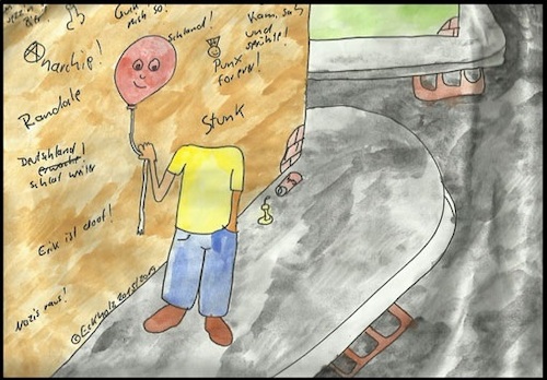 Cartoon: Ohne Worte (medium) by Kritzelspacko78 tagged luftballon,leere,vakuum,seele,psyche