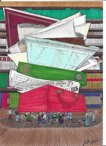 Cartoon: Grettoon 012 (medium) by Grettoonist tagged politics,uk,government,economy,austerity,budgets,balancing,books,workers,library,finances,records,parliament