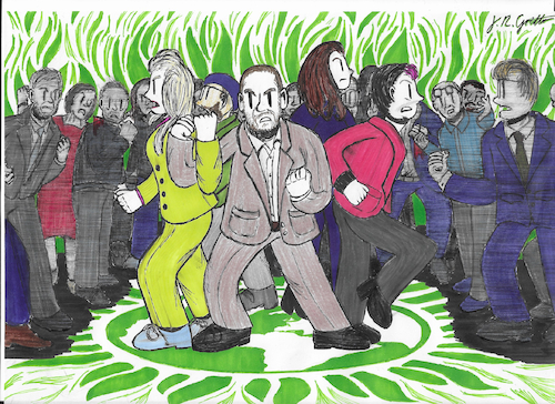 Cartoon: Grettoon 014 (medium) by Grettoonist tagged politics,uk,green,party,greens,polanski,media,journalism,disinformation,misinformation,battle,antisemitism,antifascism