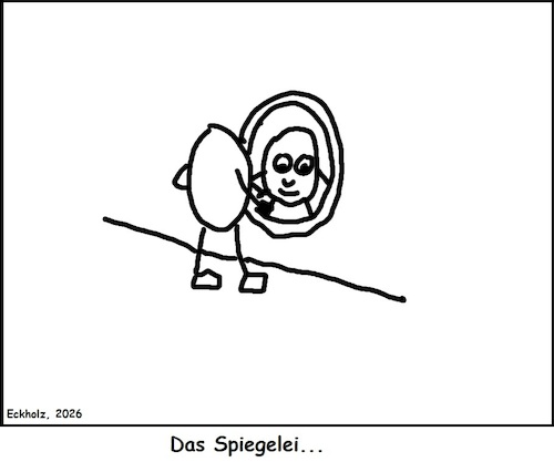 Cartoon: Das Spiegelei... (medium) by Pummel tagged ei,spiegel,spiegelei,spiegeln