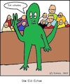 Cartoon: Die Eid-Echse (small) by Pummel tagged echse,eid,eidechse,sprache,allegorie