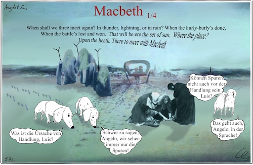 Cartoon: Macbeth I (medium) by ChrisHolt tagged shakespeare,dackelsicht