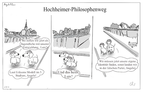 Cartoon: Mitläufer (medium) by ChrisHolt tagged individualisten,dackelsicht
