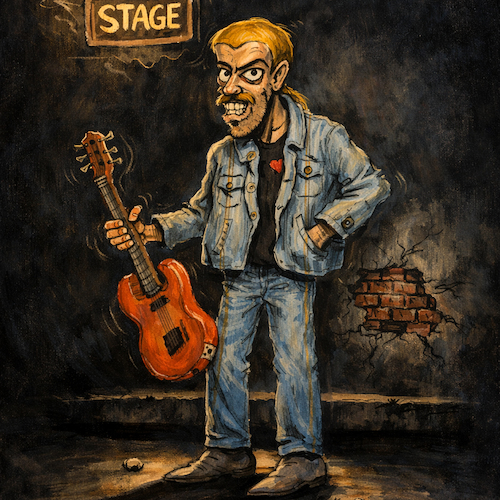 Cartoon: Backstage (medium) by peachbossom tagged musician,backstage