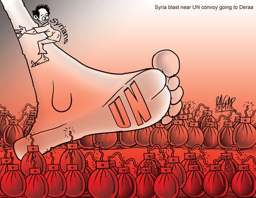 Cartoon: Syria cartoon (medium) by sagar kumar tagged syria,cartoon