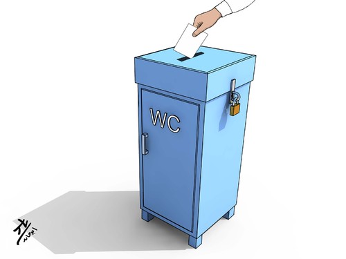 Cartoon: ballot box (medium) by yaserabohamed tagged ballot,box