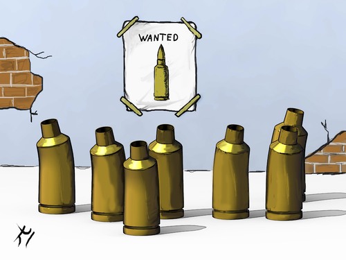 Cartoon: wanted (medium) by yaserabohamed tagged bullet