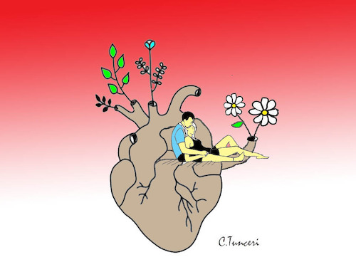 Cartoon: ct555 (medium) by CEMAL TUNCER tagged heart