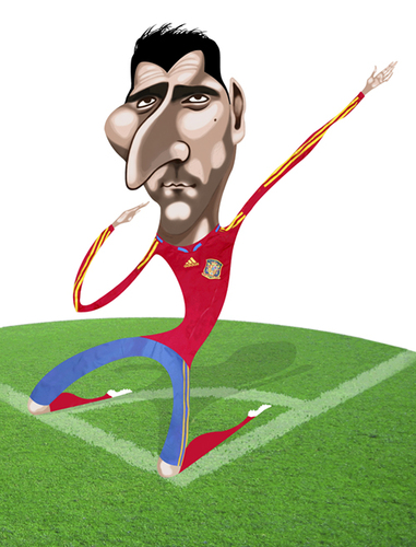 Cartoon: Dani Guiza (medium) by pincho tagged dani,guiza,seleccion,futbol,delantero,jerezano,cadiz