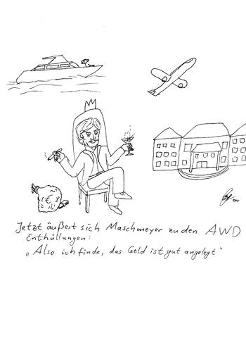 Cartoon: Maschmeyer - AWD (medium) by olegerlach tagged karsten,maschmeyer,awd,korruption,finanzen,beratung