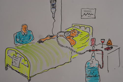 Cartoon: alkolik hasta (medium) by MSB tagged alkolik,hasta