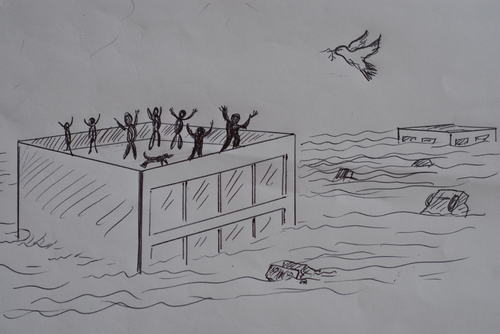 Cartoon: kara göründü (medium) by MSB tagged tsunami