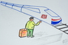 Cartoon: HIZLI TREN (small) by MSB tagged otostopcu