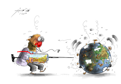Cartoon: CORONA (medium) by hamad al gayeb tagged corona