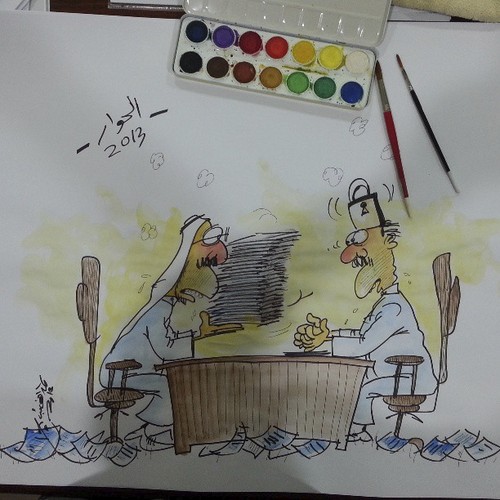 Cartoon: Dialog (medium) by hamad al gayeb tagged dialog