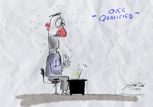 Cartoon: Over qualified (medium) by hamad al gayeb tagged cartoon