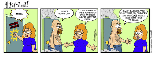 Cartoon: Shower (medium) by Gopher-It Comics tagged gopherit,ambrose,hitched,married,couples