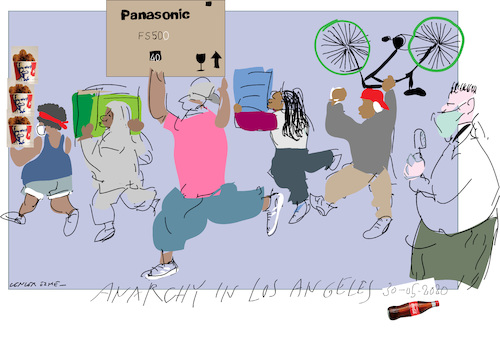 Cartoon: Anarchy in LA (medium) by gungor tagged usa,usa
