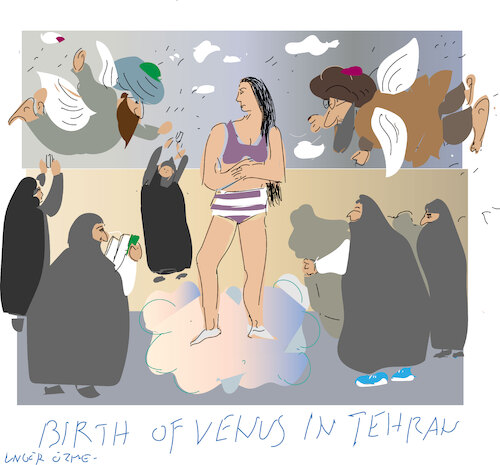 Cartoon: Aphrodite of Tehran (medium) by gungor tagged naked,girl,in,iranian,campus,naked,girl,in,iranian,campus