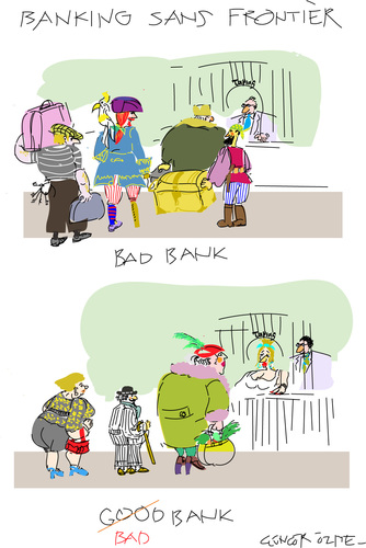 Cartoon: Bad Bank (medium) by gungor tagged money