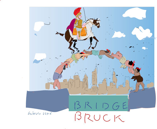 Cartoon: Bruck or bridge (medium) by gungor tagged human,bridge,human,bridge
