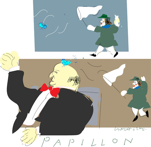 Cartoon: Butterfly collector (medium) by gungor tagged butterfly,collector,butterfly,collector