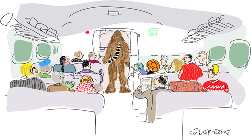 Cartoon: Chewbacco (medium) by gungor tagged airplane