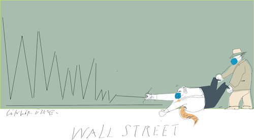 Cartoon: Coronavirus at Wall Street (medium) by gungor tagged usa,usa