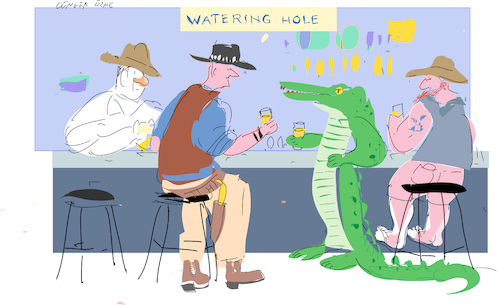 Cartoon: Crocodile Hunter (medium) by gungor tagged crocodile,hunter,crocodile,hunter