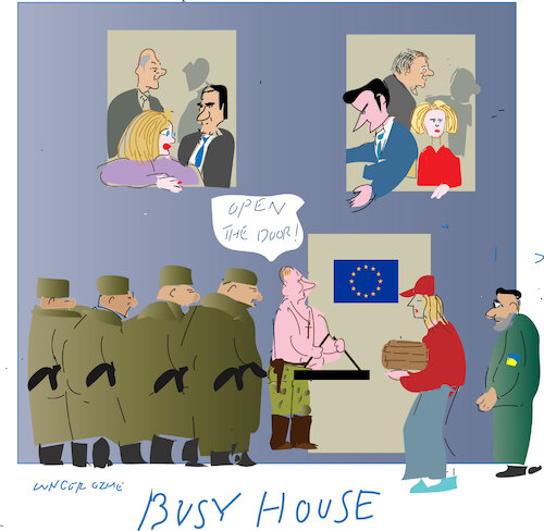 Cartoon: Crowded house (medium) by gungor tagged eu,and,russia,eu,and,russia